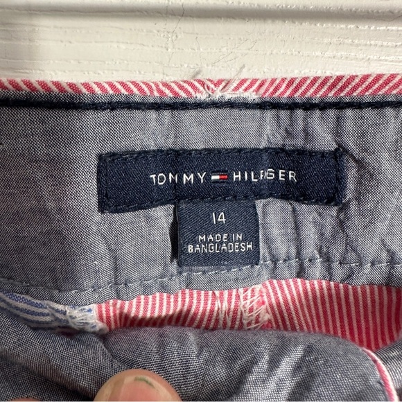 Tommy Hilfiger red/white pants, size 14, cropped, lightweight, spring, casual - Picture 5 of 12